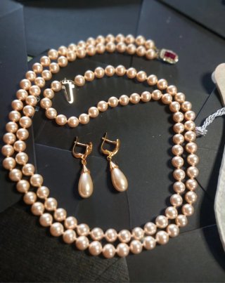 Collar y pendientes Majorica perla