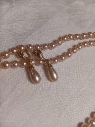 Collar y pendientes Majorica perla