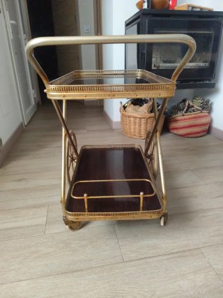 Carrito camarera vintage madera y metal
