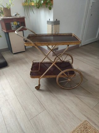 Carrito camarera vintage madera y metal