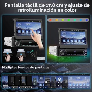 Autorradio Multimedia 1 DIN Pantalla retráctil 7".