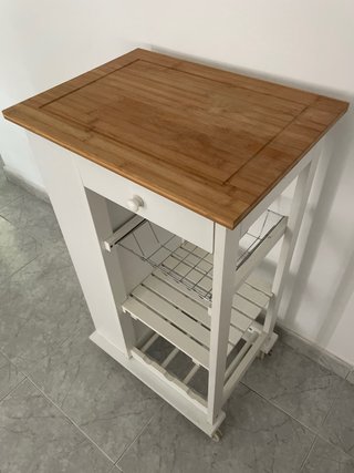 Carrito de cocina de madera con ruedas