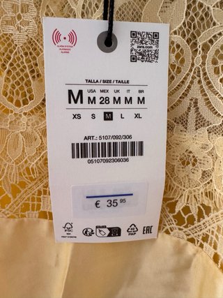 Top Zara satinado encaje zw collection M