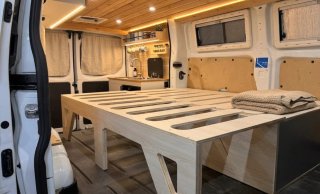 Cama sofa Camper Madera Nueva furgoneta extensible