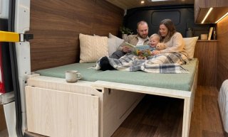 Cama sofa Camper Madera Nueva furgoneta extensible