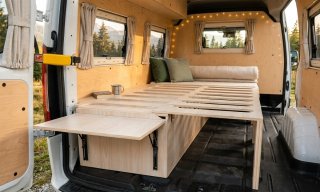 Cama sofa Camper Madera Nueva furgoneta extensible