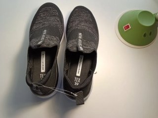 Zapatillas memory foarm mujer 39 negras/ gris