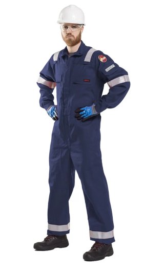 Mono de trabajo ignífugo azul