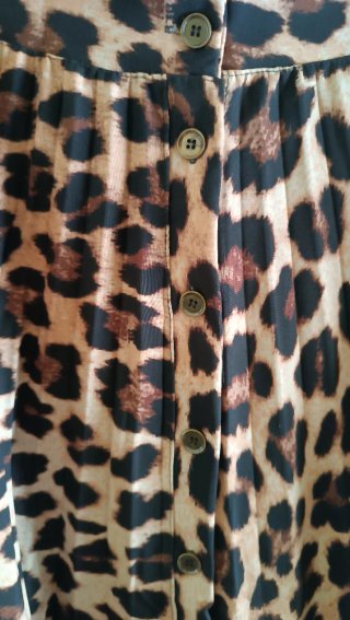 Falda larga leopardo plisada