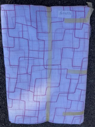 Tela de lino beige con bordado