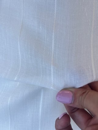 Tela de lino beige con bordado