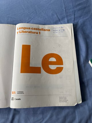 Lengua castellana y literatura, 1 De Bachillerato