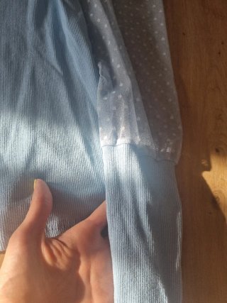 Camiseta manga tul azul
