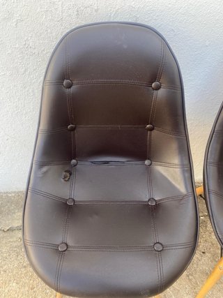 Conjunto 3 Sillas Negras Piel Sintética
