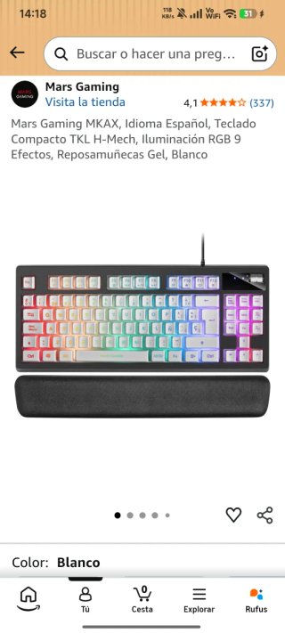 Teclado Gaming Mars RGB