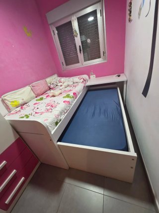 Cama nido infantil con escritorio de doble cama