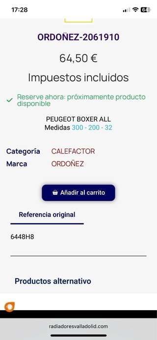 Radiador Calefacción Ordonez