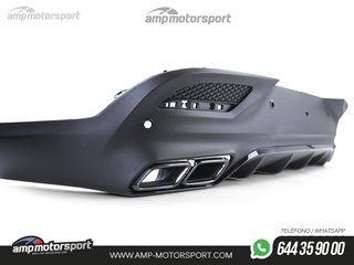 DIFUSOR TRASERO CON COLAS NEGRAS PARA MERCEDES GLE COUPE C292 NEGRO MATE