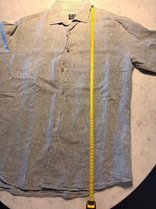Camicia GANT misto lino verde/grigia L