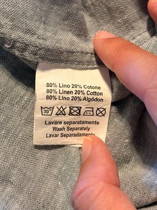 Camicia GANT misto lino verde/grigia L