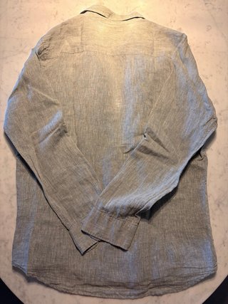 Camicia GANT misto lino verde/grigia L