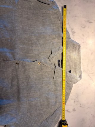 Camicia GANT misto lino verde/grigia L