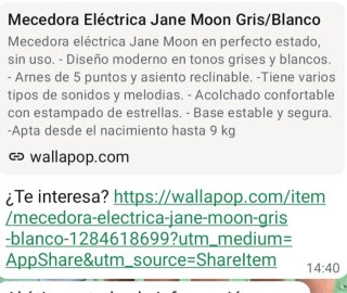 Mecedora eléctrica Jane Moon Bebé