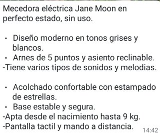 Mecedora eléctrica Jane Moon Bebé