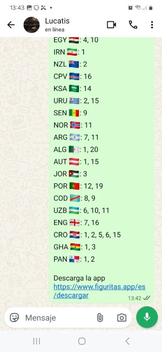 Cromos Mundial 2026 - 0.25€ c/u