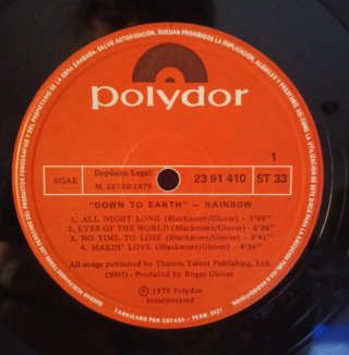 Vinilo Down to Earth Rainbow