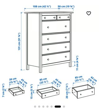 Cómoda azul Ikea HEMNES