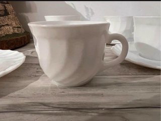 Set 6 Tazas Café con Leche y Platos Porcelana