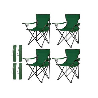 Set 4 Sillas Camping Plegables 110kg Bolsa