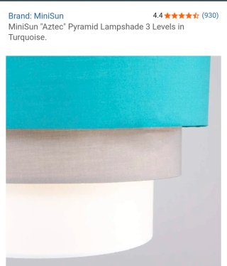 Lámpara textil turquesa y beige