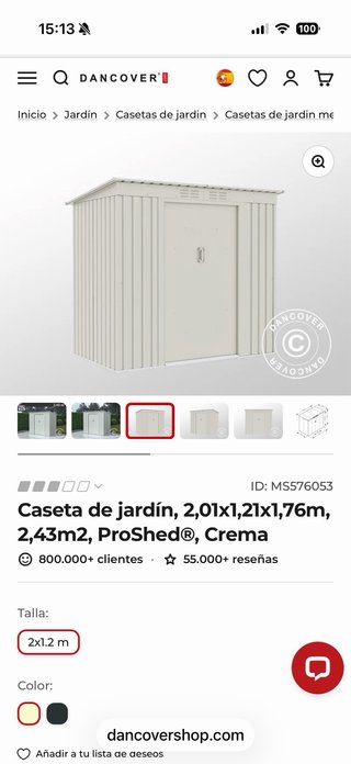Caseta Jardín Metal ProShed gris  2.43m2