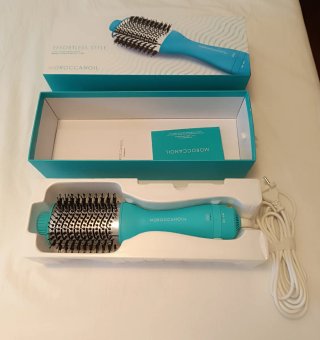 Cepillo Secador Moroccanoil Teal y Plateado