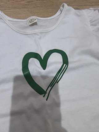 Conjunto infantil coração verde