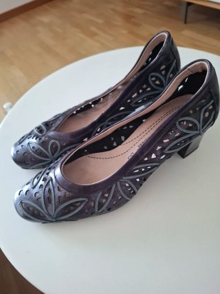 Zapatos de piel mujer grises/morados