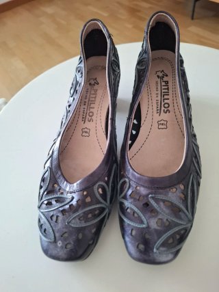 Zapatos de piel mujer grises/morados