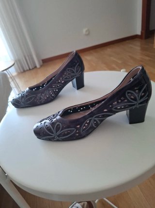 Zapatos de piel mujer grises/morados