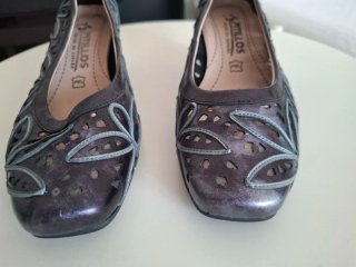 Zapatos de piel mujer grises/morados