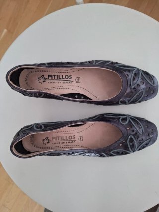 Zapatos de piel mujer grises/morados