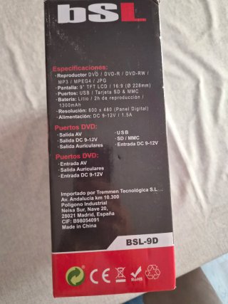 DVD Portátil BSL 9 Dual
