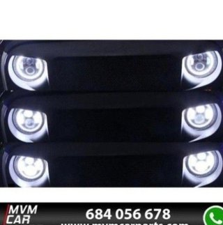 Faros delanteros Led Angel Eyes DRL Black para Jee