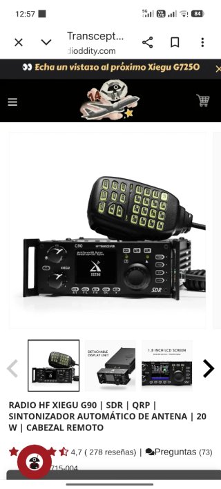 Transceptor HF Xiegu G90 SDR QRP