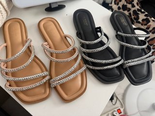 Sandalias planas Primark con pedrería