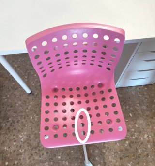 Sedia Ikea Bianca e Rosa con Ruote