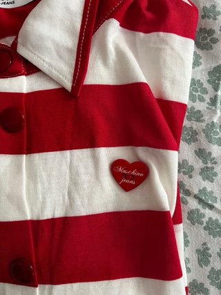 Camicia Moschino Jeans a righe bianche e rosse