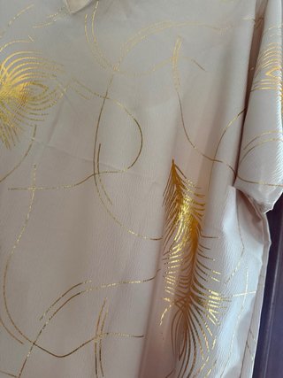 Vestido beige con estampado dorado M/L