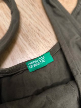 Vestido largo verde elástico